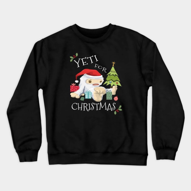Cute Yeti For Christmas Abominable Snowman Crewneck Sweatshirt by egcreations
